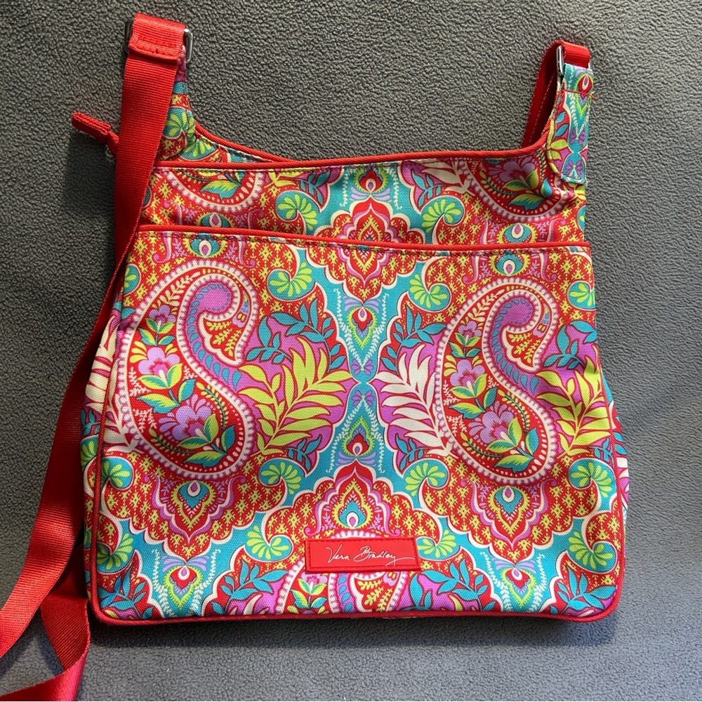 Vera Bradley Lighten Up Slim Crossbody Purse Paisley In Paradise